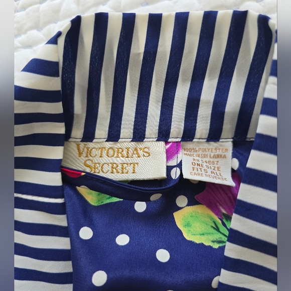 Victoria’s Secret Vintage Kimono Robe Gold Tag Floral Purple Red Blue One Size🌸 - Picture 7 of 10